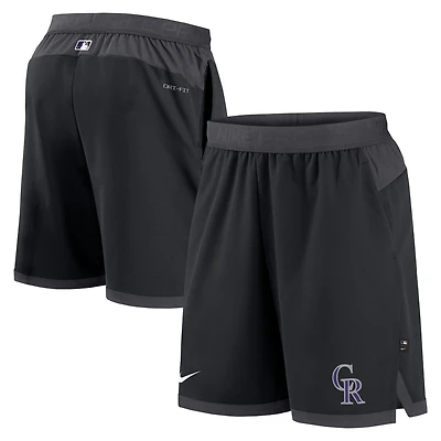 Men's Nike Black Colorado Rockies Authentic Collection Flex Vent Performance Shorts