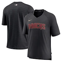 Men's Nike Black Arizona Diamondbacks Authentic Collection Pregame Raglan Performance V-Neck T-Shirt