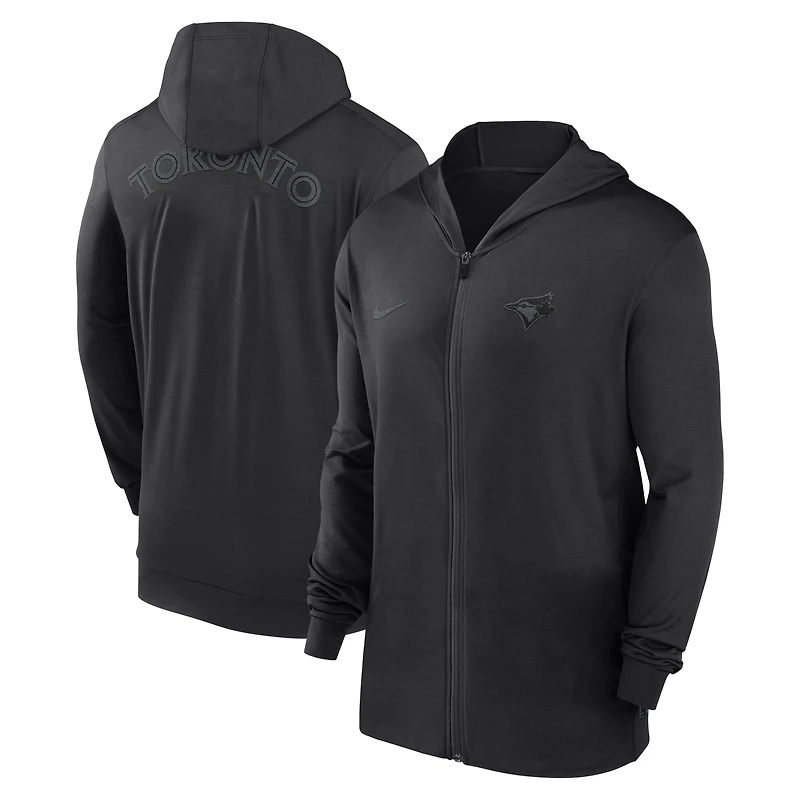 Men's Nike Black Toronto Blue Jays Authentic Collection Travel Performance Lightweight Full-Zip Hoodie