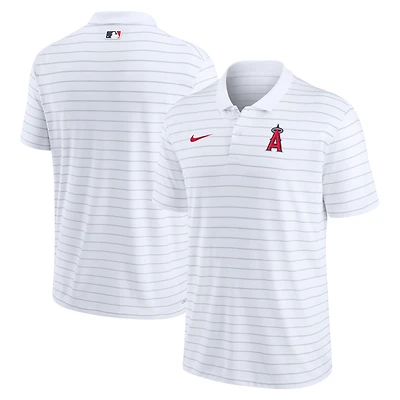 Men's Nike White Los Angeles Angels Authentic Collection Victory Striped Performance Polo