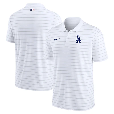 Men's Nike White Los Angeles Dodgers Authentic Collection Victory Striped Performance Polo
