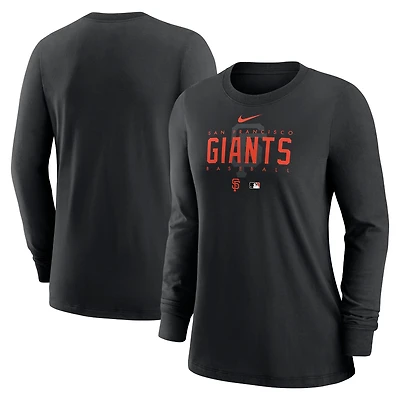 Women's Nike Black San Francisco Giants Authentic Collection Legend Performance Long Sleeve T-Shirt
