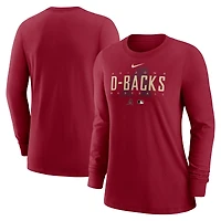 Women's Nike Red Arizona Diamondbacks Authentic Collection Legend Performance Long Sleeve T-Shirt