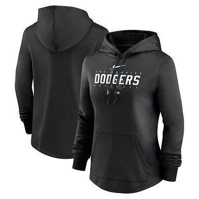 Women's Nike Black Los Angeles Dodgers Authentic Collection Pregame Performance Pullover Hoodie