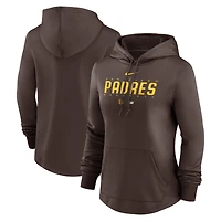 Women's Nike Brown San Diego Padres Authentic Collection Pregame Performance Pullover Hoodie