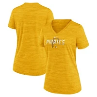 Women's Nike Gold Pittsburgh Pirates Authentic Collection Velocity Practice Performance V-Neck T-Shirt