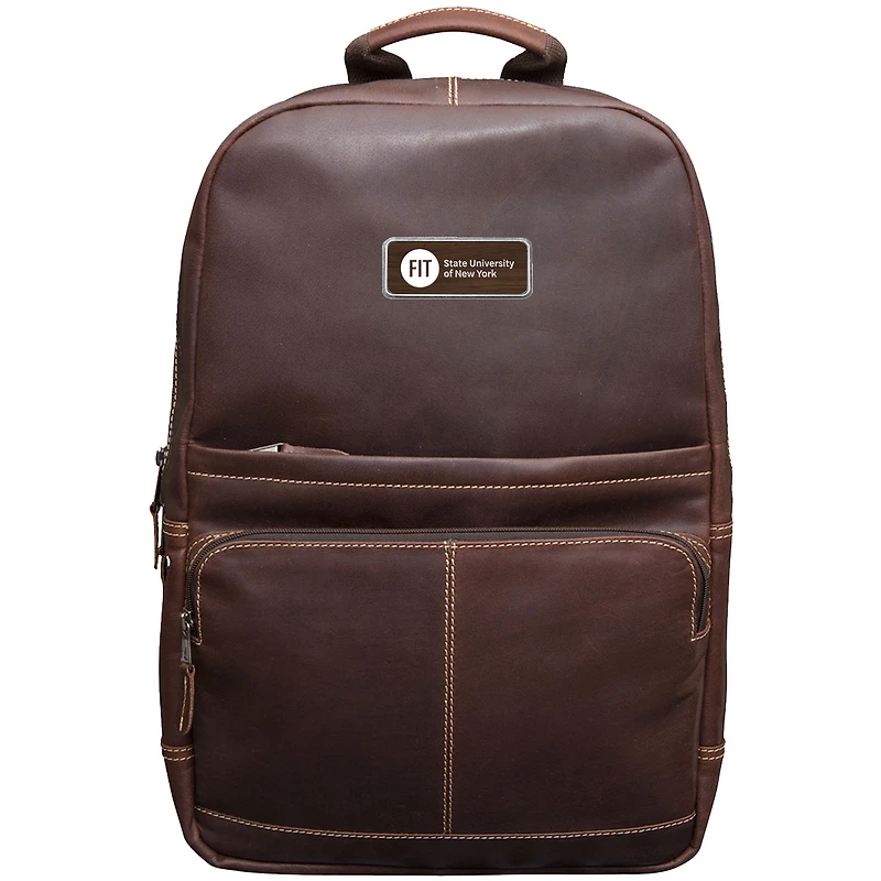 Brown SUNY Fashion Institute of Technology Tigers Logo Plate Kannah Canyon Backpack