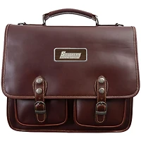 Brown Southern Connecticut Owls Logo Plate Sabino Briefcase