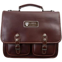 Brown Lasell Lasers Logo Plate Sabino Briefcase