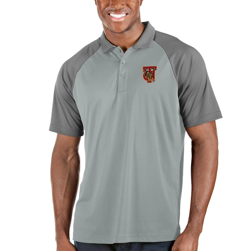 Men's Antigua Gray Tuskegee Golden Tigers Nova Polo