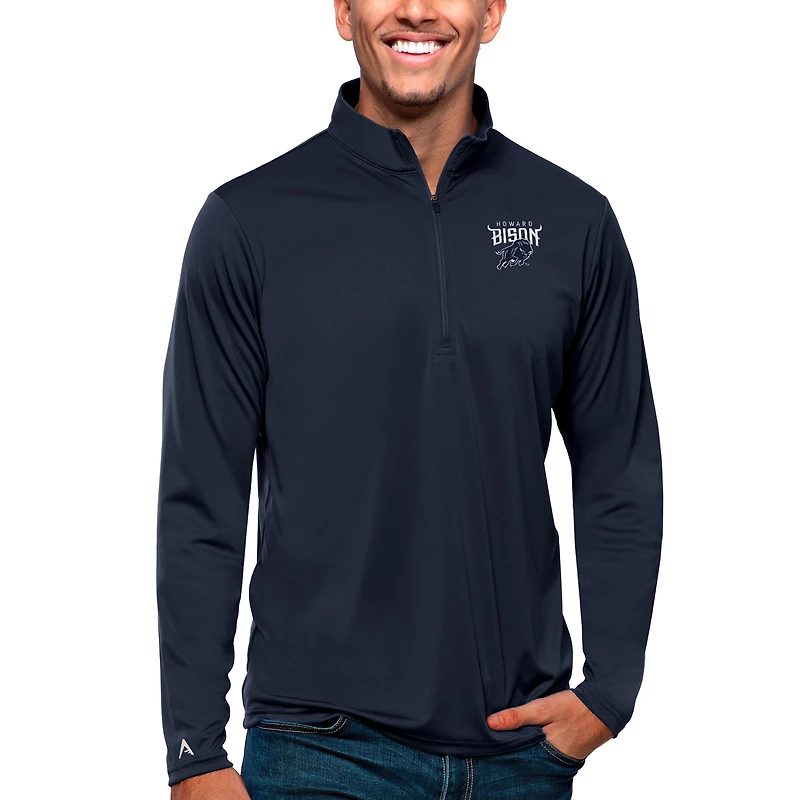 Men's Antigua Navy Howard Bison Tribute Quarter-Zip Pullover Top