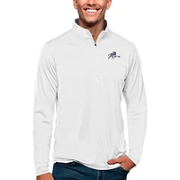 Men's Antigua White Jackson State Tigers Tribute Quarter-Zip Pullover Top