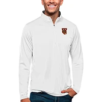 Men's Antigua White Tuskegee Golden Tigers Tribute Quarter-Zip Pullover Top
