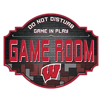 Wisconsin Badgers 12'' Game Room Tavern Sign