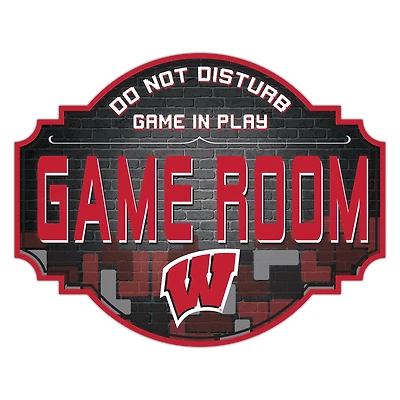 Wisconsin Badgers 12'' Game Room Tavern Sign