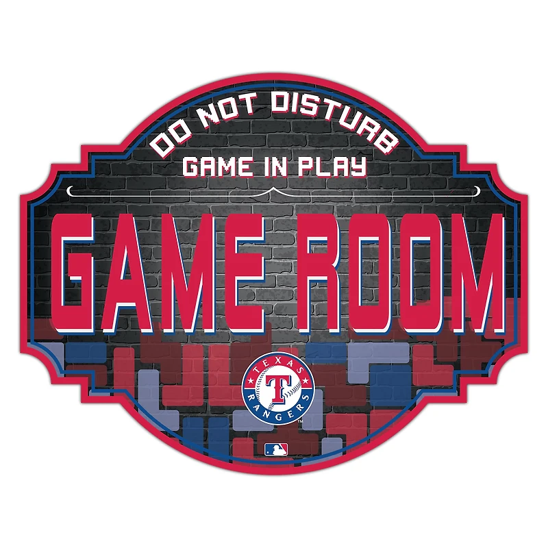 Texas Rangers 12'' Game Room Tavern Sign