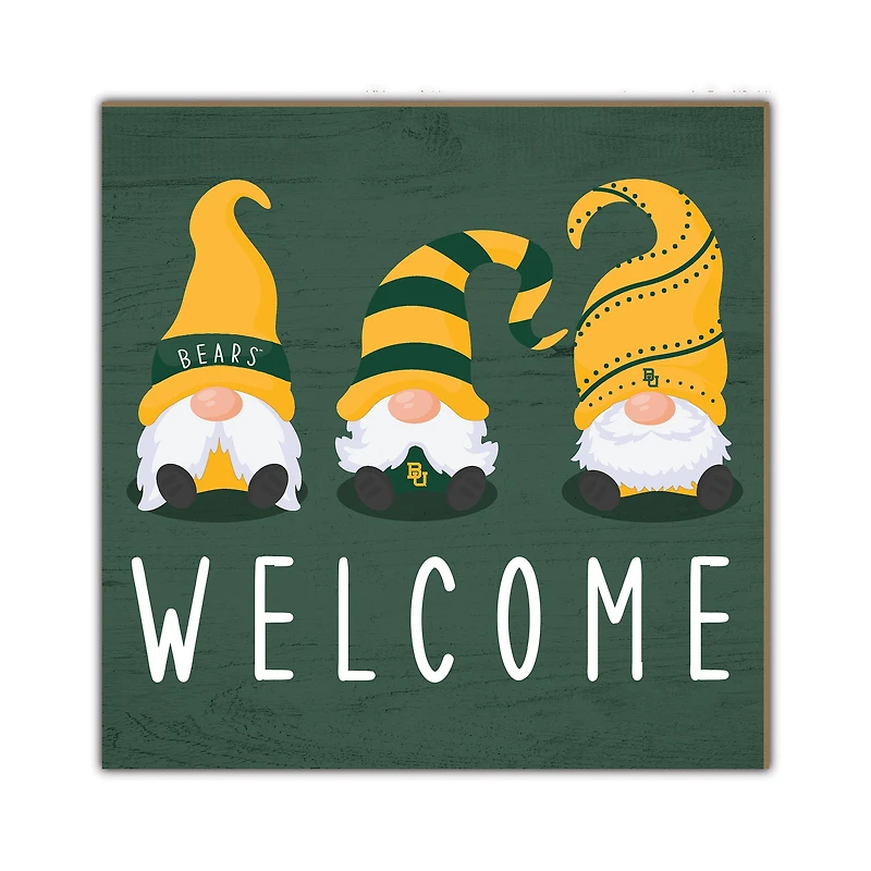 Baylor Bears 10'' x 10'' Welcome Gnomes Sign