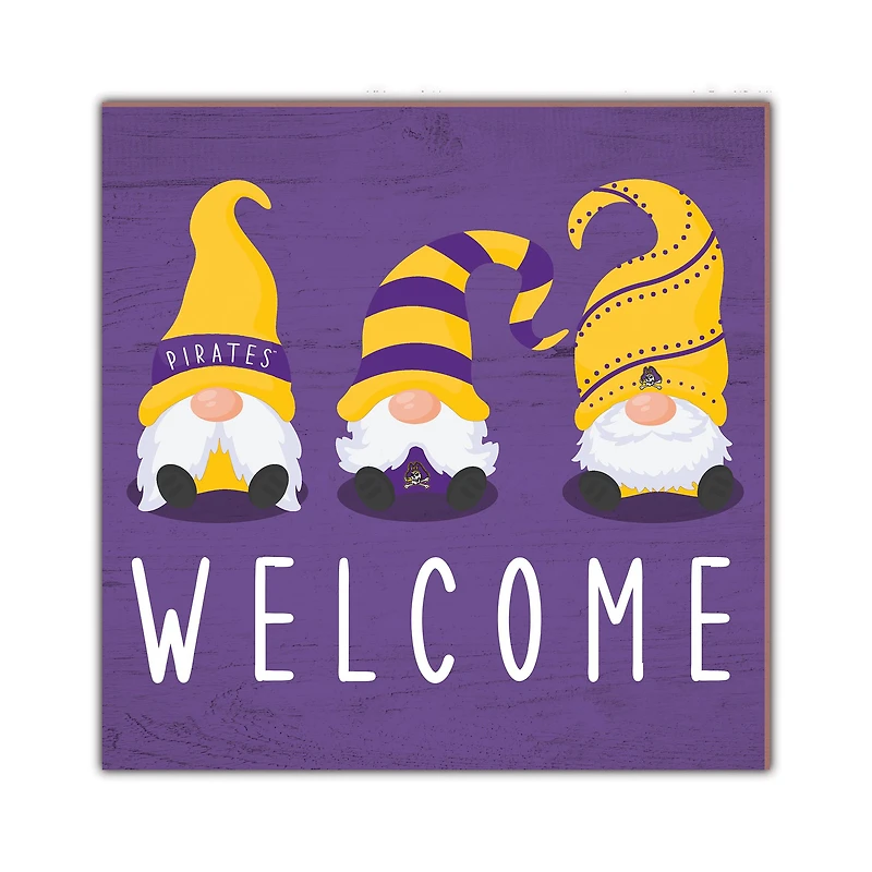ECU Pirates 10'' x 10'' Welcome Gnomes Sign