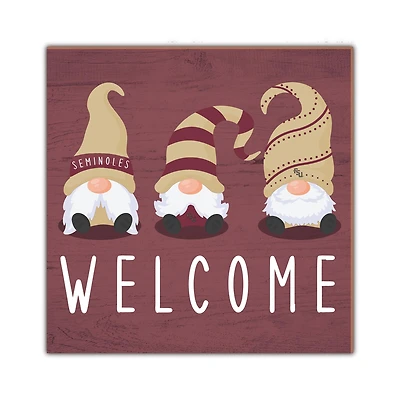 Florida State Seminoles 10'' x 10'' Welcome Gnomes Sign