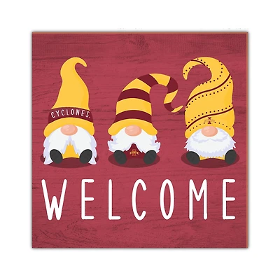 Iowa State Cyclones 10'' x 10'' Welcome Gnomes Sign