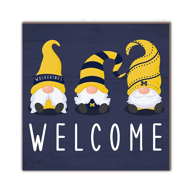 Michigan Wolverines 10'' x 10'' Welcome Gnomes Sign