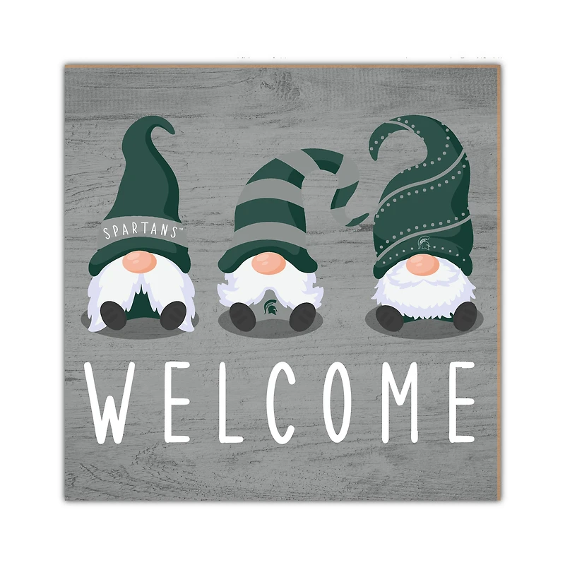 Michigan State Spartans 10'' x 10'' Welcome Gnomes Sign