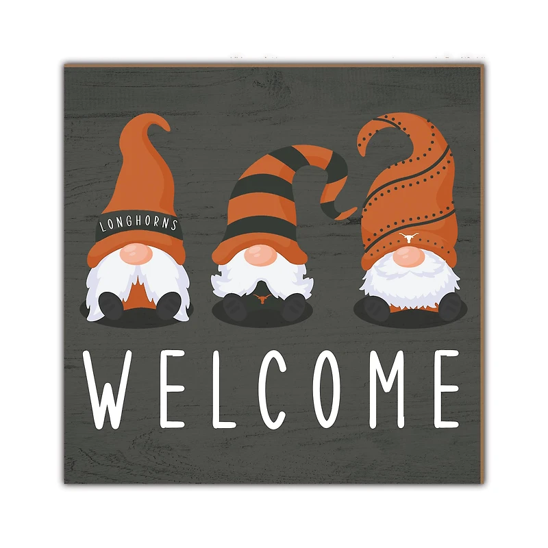 Texas Longhorns 10'' x 10'' Welcome Gnomes Sign