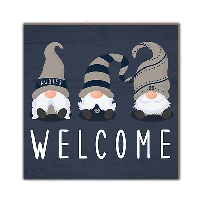 Utah State Aggies 10'' x 10'' Welcome Gnomes Sign