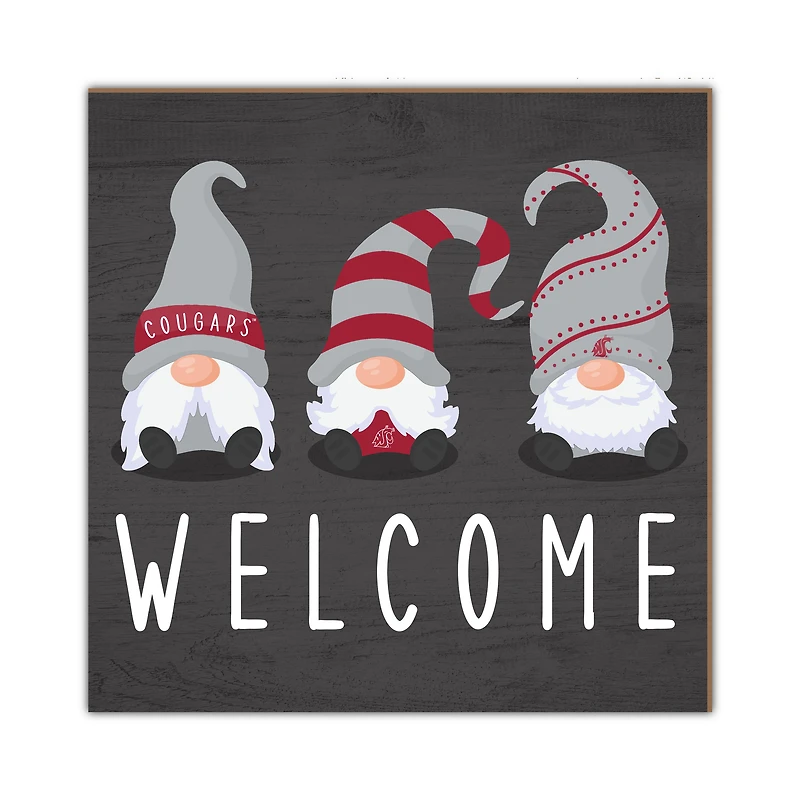 Washington State Cougars 10'' x 10'' Welcome Gnomes Sign