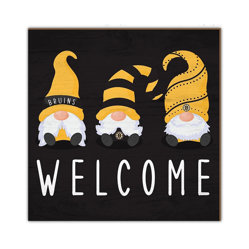 Boston Bruins 10'' x 10'' Welcome Gnomes Sign