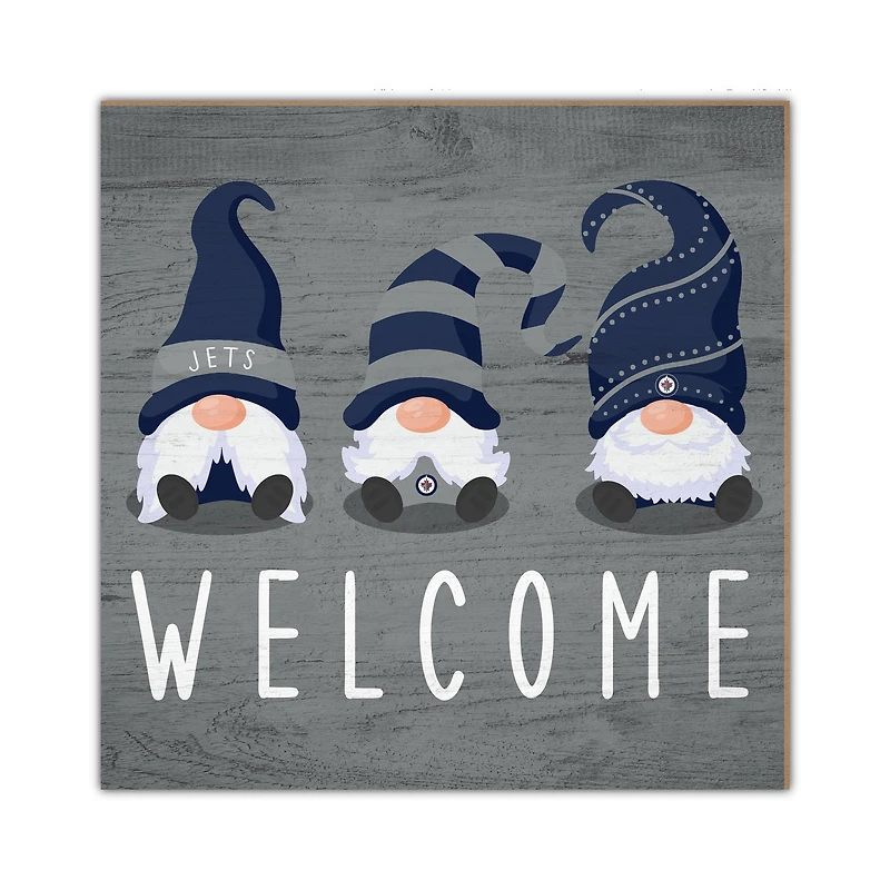 Winnipeg Jets 10'' x 10'' Welcome Gnomes Sign