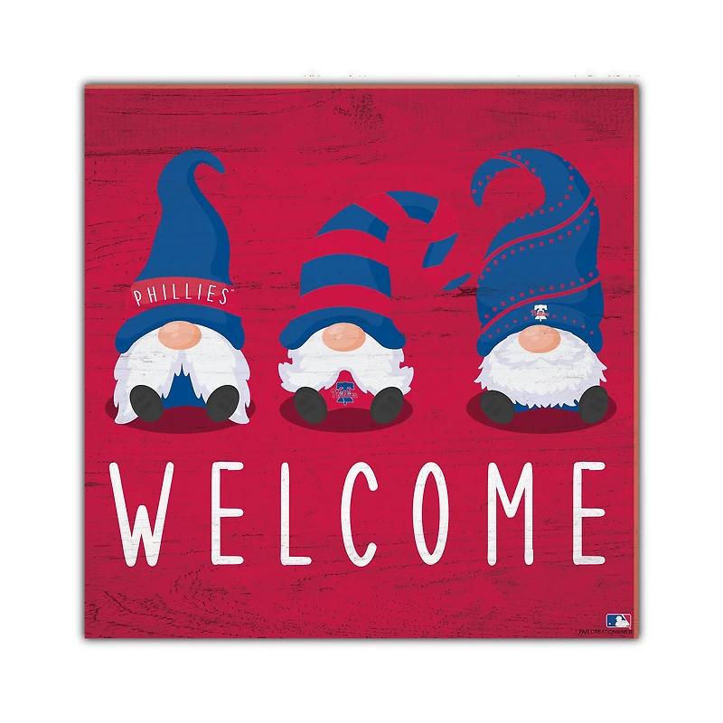 Philadelphia Phillies 10'' x 10'' Welcome Gnomes Sign