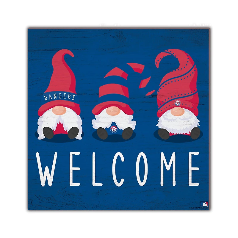Texas Rangers 10'' x 10'' Welcome Gnomes Sign