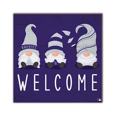 Colorado Rockies 10'' x 10'' Welcome Gnomes Sign