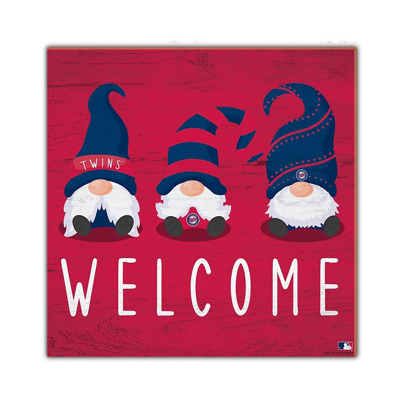 Minnesota Twins 10'' x 10'' Welcome Gnomes Sign