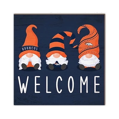 Denver Broncos 10'' x 10'' Welcome Gnomes Sign