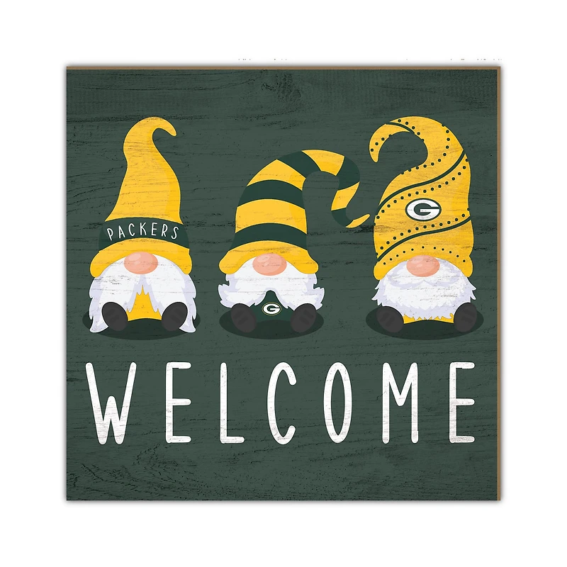 Green Bay Packers 10'' x 10'' Welcome Gnomes Sign