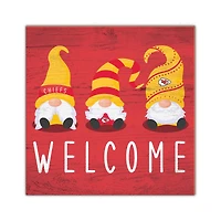 Kansas City Chiefs 10'' x 10'' Welcome Gnomes Sign