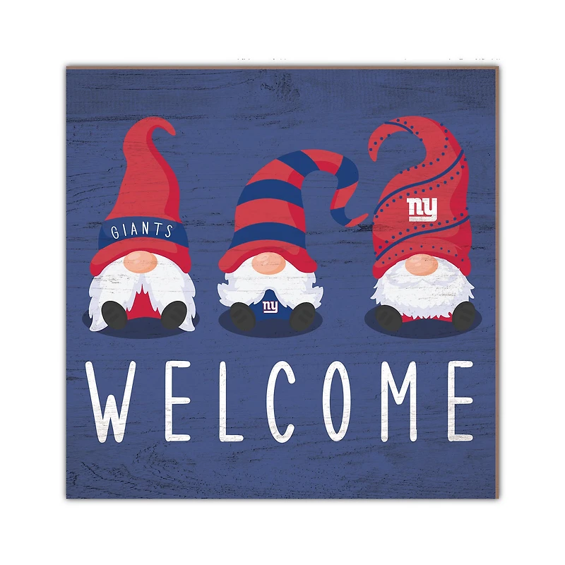 New York Giants 10'' x 10'' Welcome Gnomes Sign