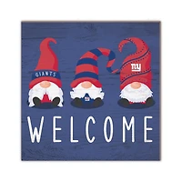 New York Giants 10'' x 10'' Welcome Gnomes Sign