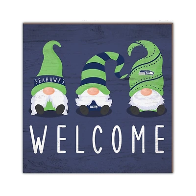 Seattle Seahawks 10'' x 10'' Welcome Gnomes Sign