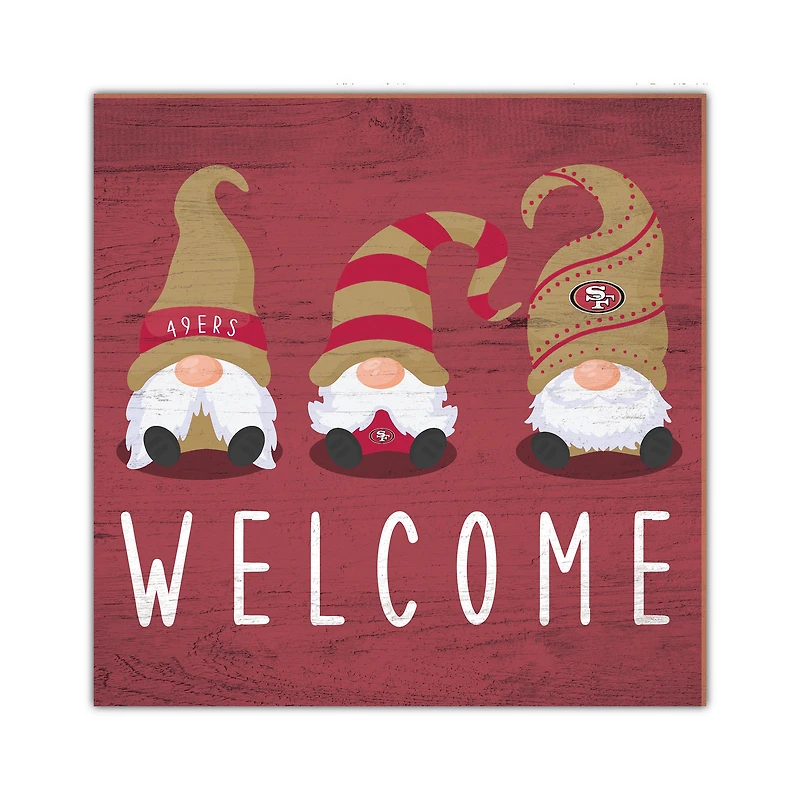 San Francisco 49ers 10'' x 10'' Welcome Gnomes Sign