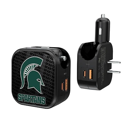 Michigan State Spartans Team Logo Dual Port USB Car & Home Charger