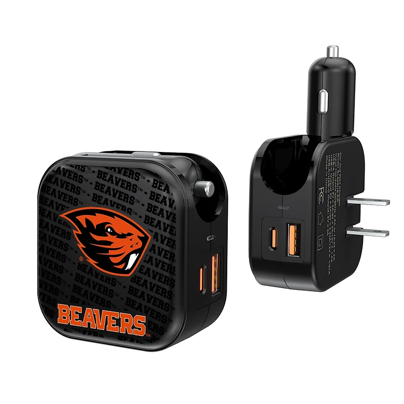 Oregon State Beavers Team Logo Dual Port USB Car & Home Charger