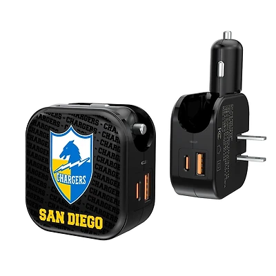 San Diego Chargers Team Logo Dual Port USB Car & Home Charger