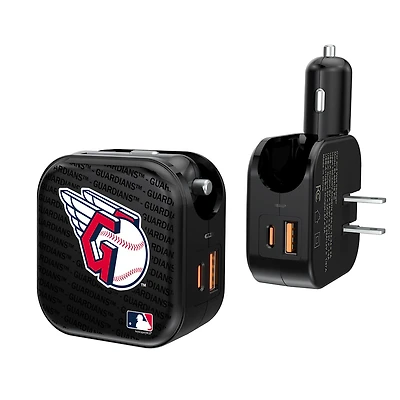 Cleveland Guardians Team Logo Dual Port USB Car & Home Charger