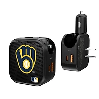 Milwaukee Brewers Team Logo Dual Port USB Car & Home Charger
