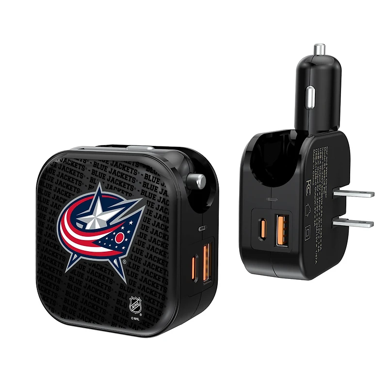 Columbus Blue Jackets Team Logo Dual Port USB Car & Home Charger