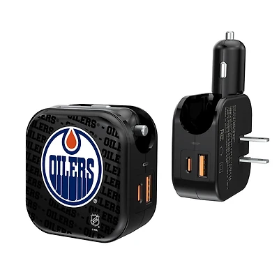 Edmonton Oilers Team Logo Dual Port USB Car & Home Charger