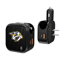 Nashville Predators Team Logo Dual Port USB Car & Home Charger